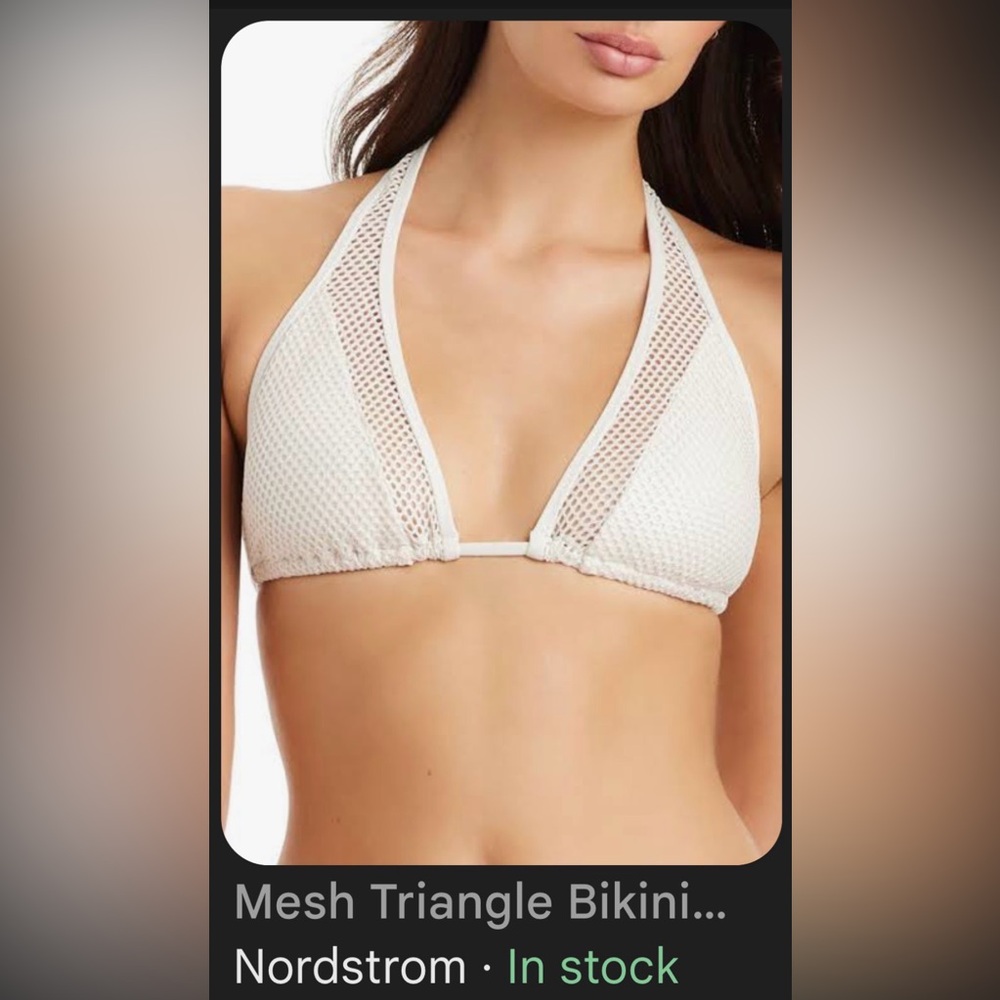 Sanctuary Beige Mesh Triangle Bikini Top